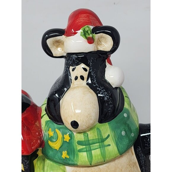 Vintage Christmas Santa Bear With‎ Cardinal and Red Lantern Decorative Pitcher - Picture 7 of 15